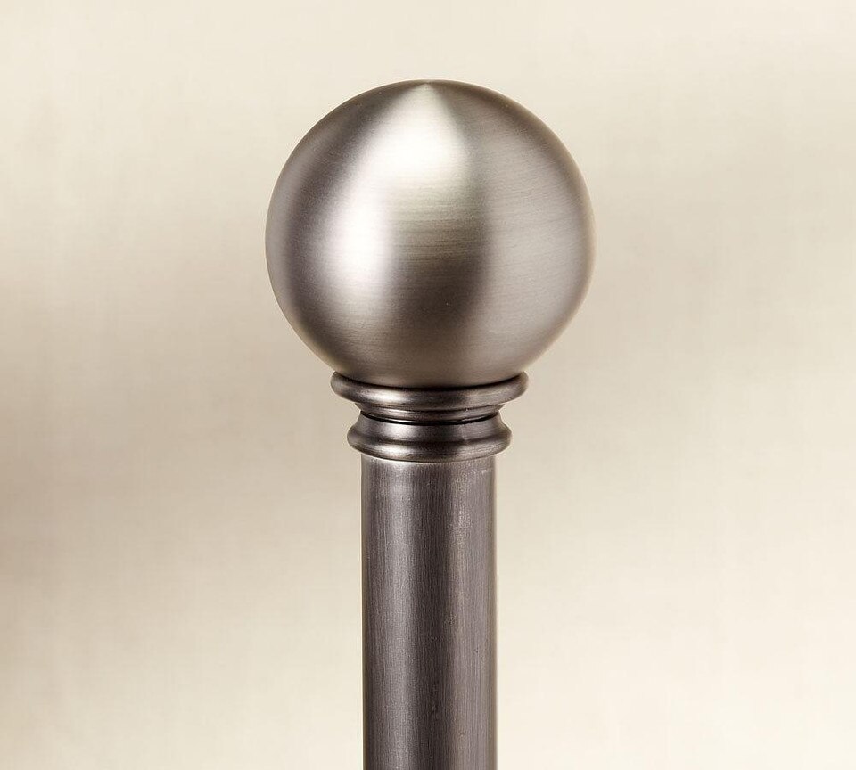 PB Standard Ball Finial & Curtain Rod Pewter Finish Pottery Barn Australia